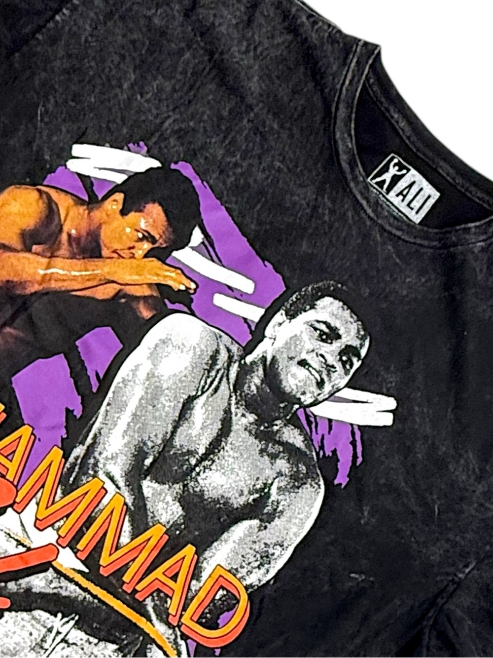 Muhammad Ali Graphic T Shirt Mens XL Black Acid Wash Boxing Fighter Tee 2024